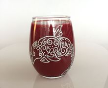 Handmade decorative stemless wine glass