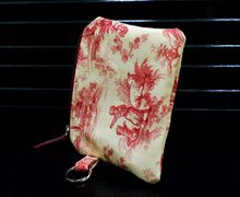 SOLD - Key Fob Wallet, Small Wallet, Minimalist Fabric Wallet, Pink Small Pouch, Keychain Wallet Pouch, Keychain Card Holder, Earbud Case