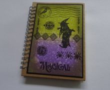 Hand made notebook Witch notebook, magic notebook C6 hard cover book Lined notebook Pagan gift Halloween gift