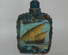 Sailboat blue bottle