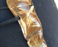 Golden star rutile Quartz free form carving pendant