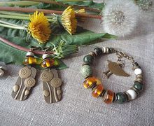 Meadow grass collection, Dandelions set