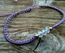 Lilac Minimal Crystal macrame Bracelet