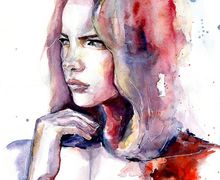 A watercolor painting "She"