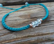 Turquoise Minimal Crystal macrame Bracelet