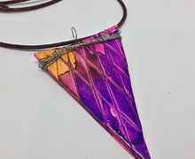 Purple Triangle Necklace, Polymer Clay Jewelry, Sassy Sacha Jewelry, Handmade Jewelry