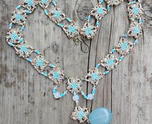 Royal tatting lace long necklace