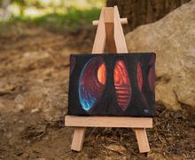 «Caves of Moria» Lord of the Rings Mini oil painting