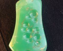 Carved Australian chrysoprase abstract cabochon