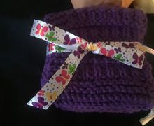 Deep Purple Knit Cotton Dishcloths/Facecloths