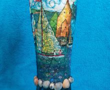 A vase with abstraction (decoupage)