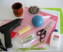 Topiary with felt flowers