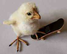 Felted Chicken Wool Sculpture Needle felted bird decor