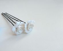 Hairpin with rose (polymer clay)
