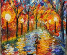 A painting "An evening in a park"