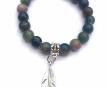 Agate feather bracelet