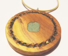 Plum Wood and Epoxy Resin Necklace, Resin Jewelry, Wood Jewelry, Geometric Necklace