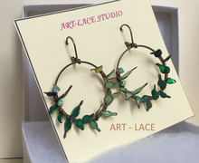 Rustic Hoop earrings Greenery Christmas earrings women Statement Hoop Dangle Party earring wreath earring spiky earring Graduation gift her