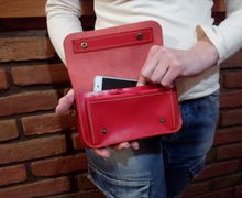 Leather phone wallet