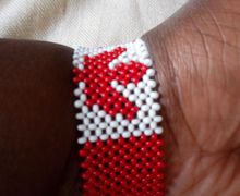 Canada beaded patriotic flag bracelet