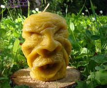 Monster candle, Beast candle, Beeswax candle, Sculpted candle, Carved candle, Face candle, Manly candle, Odd candle, Beeswax candle, Halloween candle, Candle for Him