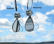 Stained Glass Cat Suncatcher Cats in Love MADAME & MONSIEUR