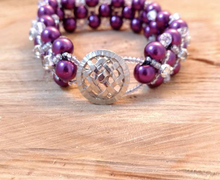 Purple Woven Beaded Bracelet