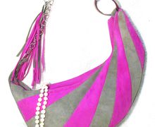 A bag made of genuine suede