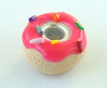 Pink Donut Charm Bracelet Bead