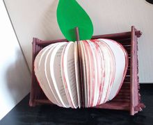 Book Art Apple - Paper Fruit - 3D Apple - 3D Sculpture - handmade from books hanging, 3d apple in basket