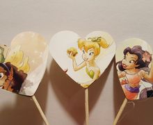 Tinkerbell cupcake topper, cupcake toppers, cake toppers, drink stirer, birthday decorations, party decorations, baby shower decorations, fairies, fruit skewer