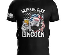 Drinkin' Lincoln Men’s Patriotic Shirts | Military Inspired Tee