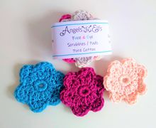 Re-Usable Cotton Crochet Eye Pads, Eye Make-Up Remover Pads, Travel Size Face and Neck Scrubbies, Eco-Friendly Cotton Pads