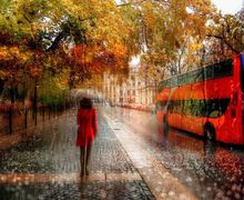 A painting "A city in autumn"