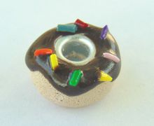 Chocolated Frosted Donut Charm Bracelet Bead