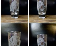 18 ounce etched Dog Breeds Tumbler Glass