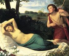 Sleeping Girl and a Hunter oil painting