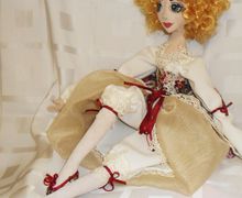 A textile boudoir doll "Vaudeville"