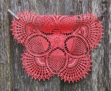 Crochet doily, linen lace, pink doily, pineapple lace