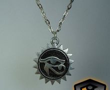 Silver All Seing Eye Pendant - Sun Medallion - Eye Medallion - Egyptian Necklace - Egyptian Pendant - All Seing Eye