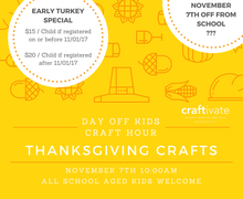 Day Off Kids Thanksgiving Craft Hour