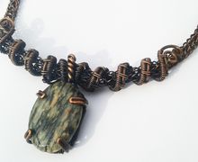 Granite stone necklace statement necklace copper wire necklace viking necklace Gothic necklace Fairy jewelry elegant jewelry unique handmade