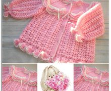 "Pink cloud" - cardigan for a girl (18-24 months)