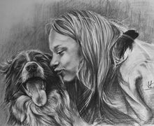 Pet-fancier Portrait / Charcoal Pencil Portrait from Photo / Dog Portrait / Art Portrait / Animal Favorite / Art /