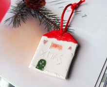 XMAS Christmas tree decoration, Ornament Ceramic houses, Gift tag, Christmas tree decor, Decoration, Home decor, Glazed Ceramics ornament