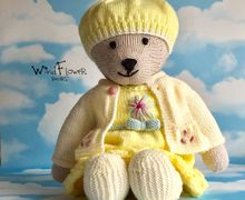 Hand knitted one of a kind teddy bear - Primrose