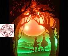 Paper cut light box Soldier Love Shadow box DreamBox A Laser Cut Reproduction Paper cut Light Box