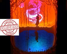 Paper cut light box SAMURAI Shadow box DreamBox A Laser Cut Reproduction paper cut light box