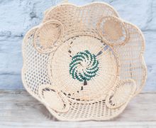 Straw raffia basket, Biscuits holder, Handmade home organizer, Wedding favor basket, Keys holder, Nail polish holder, Jewels holder