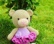 Ballerina bear crochet ballerina teddy bear baby girl nursery violet nursery decor ballerina gift girl gift dancing bear bithday gift animal